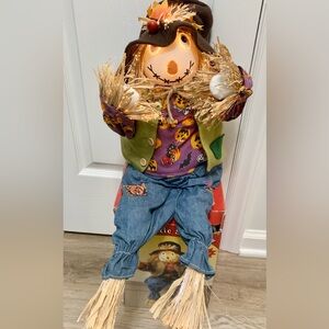 Y2k NEW Fiber Optic Scarecrow Halloween Patchwork Vintage 18” Plug In Fall Decor